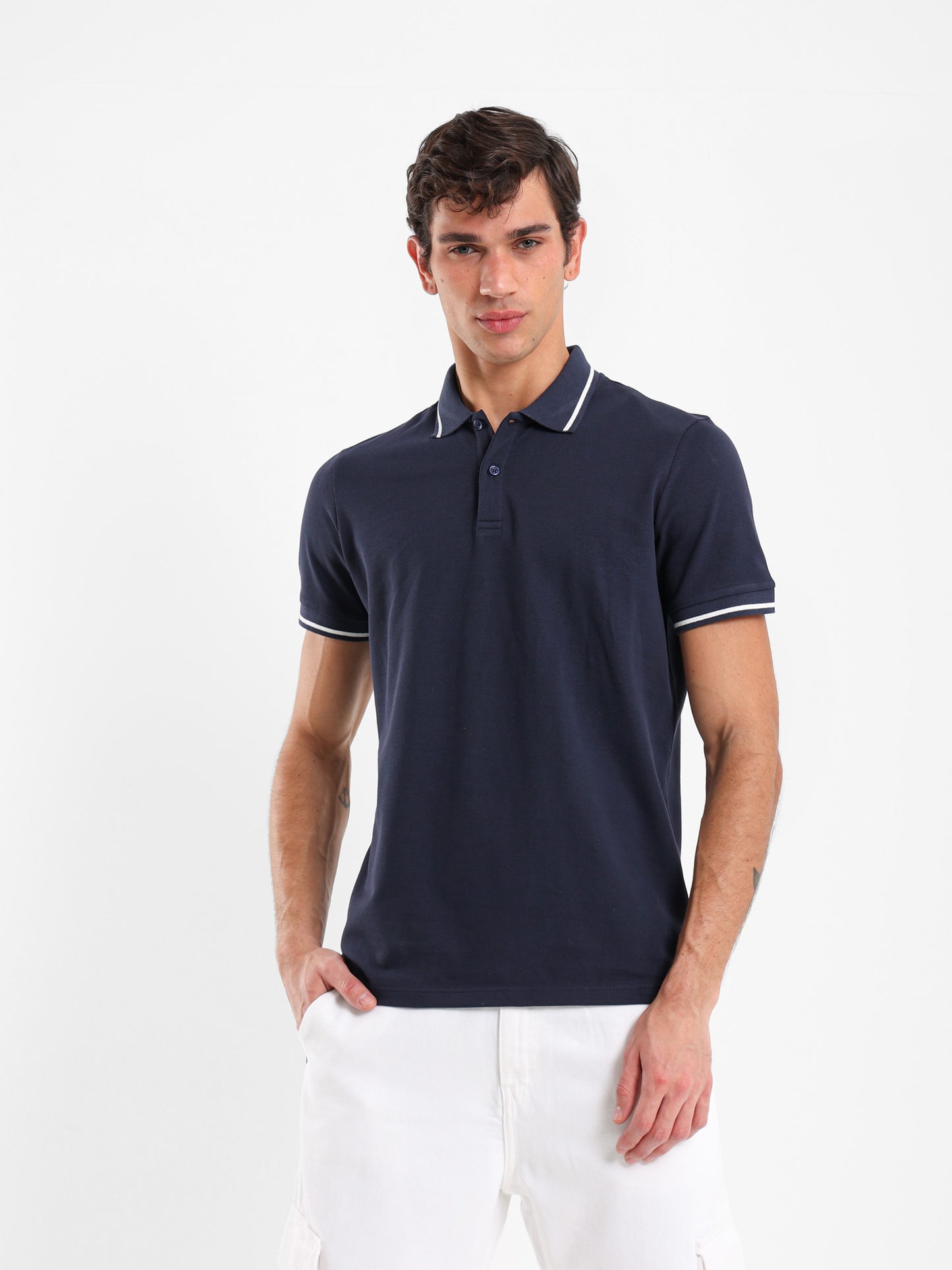 Contrasting Detail Polo Shirt