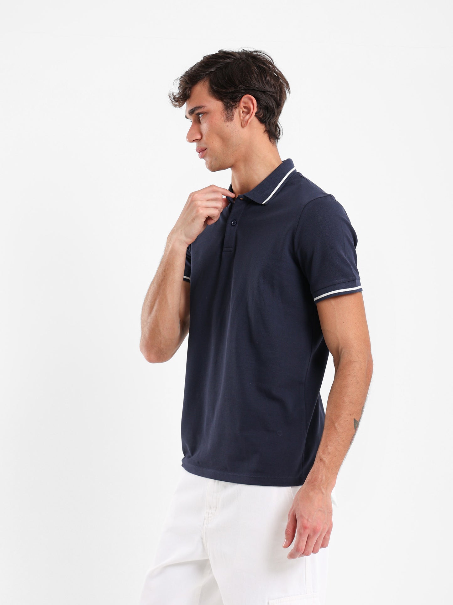 Contrasting Detail Polo Shirt