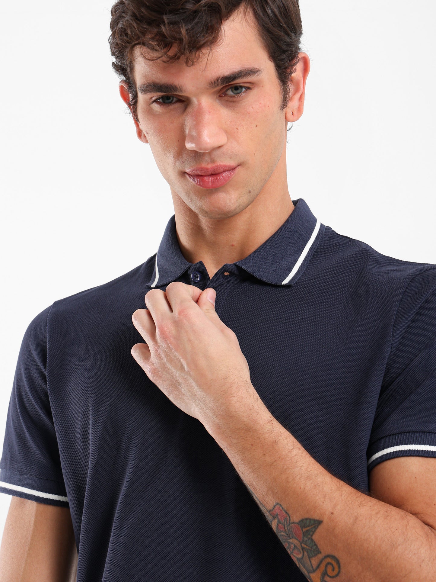 Contrasting Detail Polo Shirt