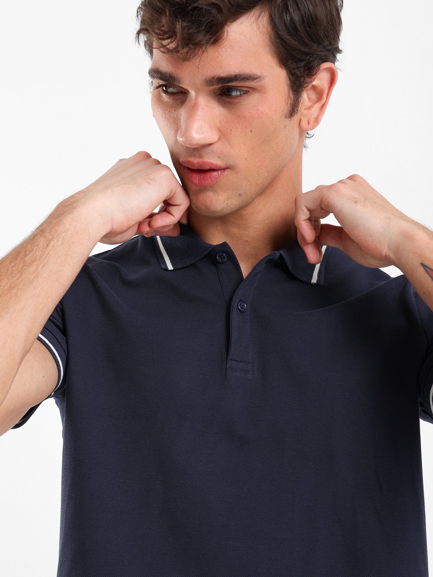 Contrasting Detail Polo Shirt