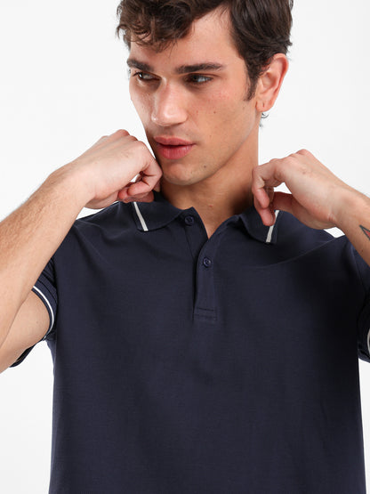 Contrasting Detail Polo Shirt