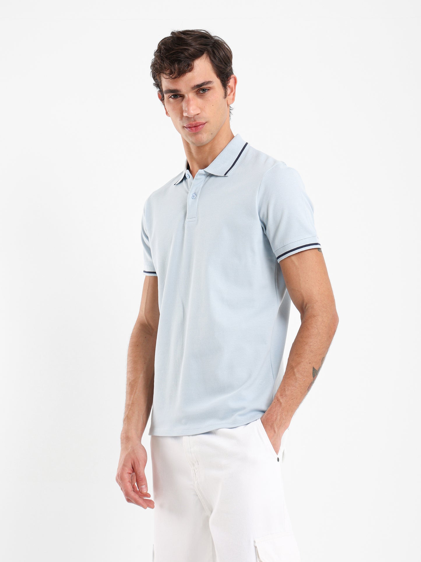 Contrasting Detail Polo Shirt