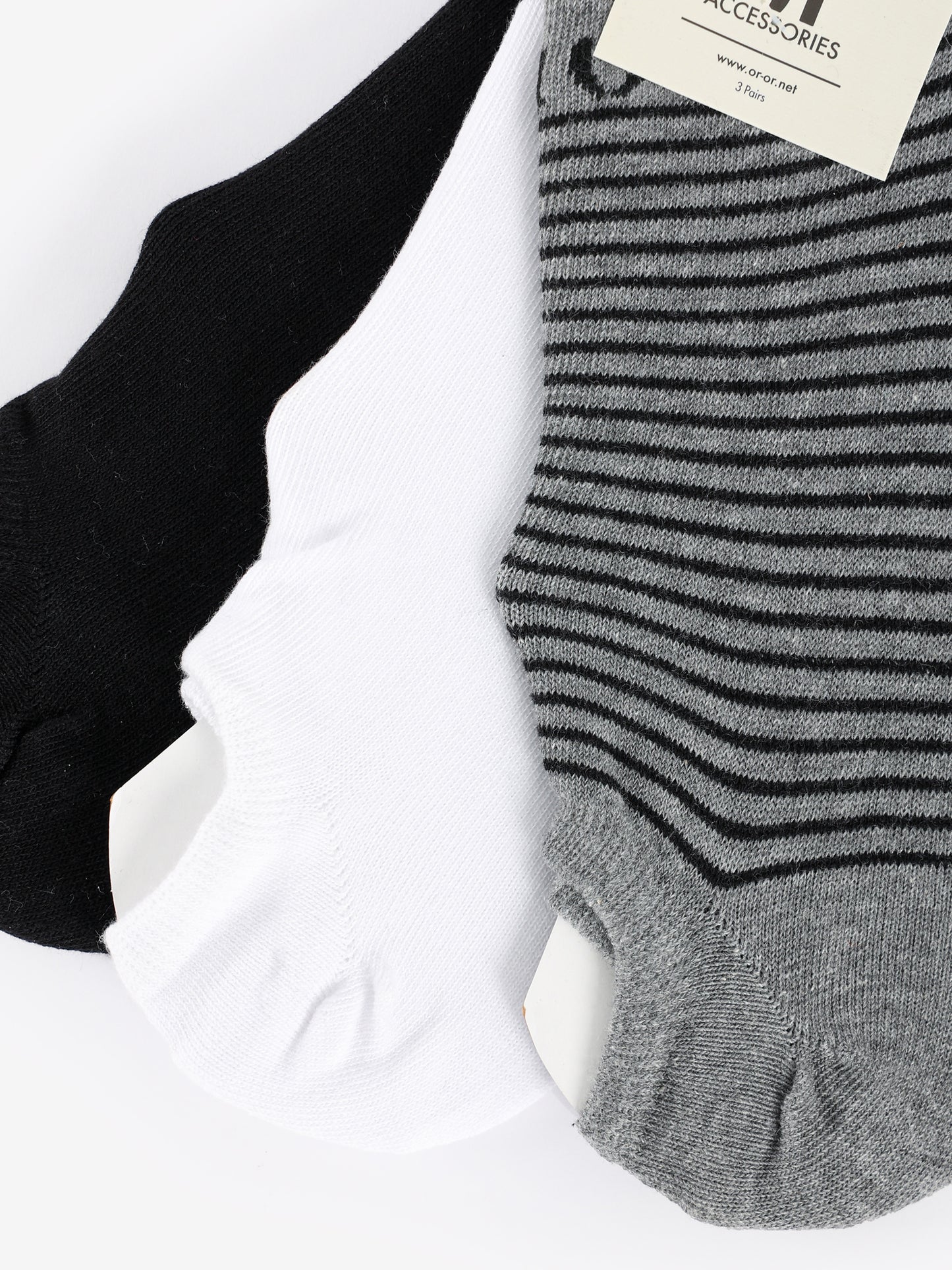 3-Piece Set of Men No Show Socks