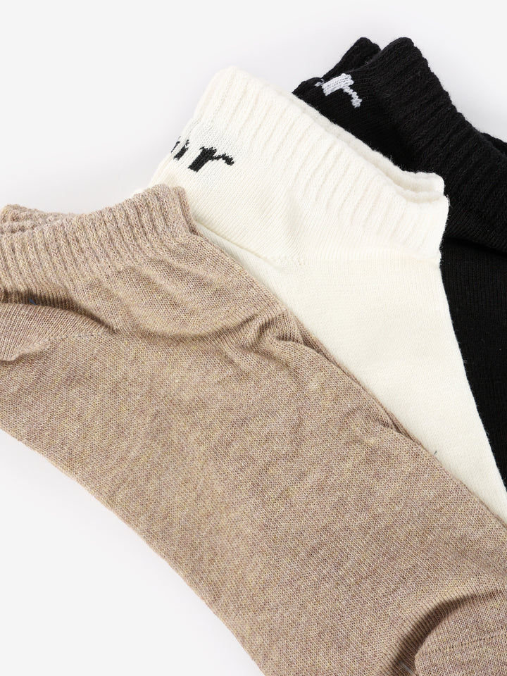 طقم جوارب كاحل نسائية أساسية من 3 قطع