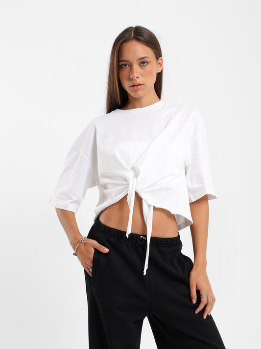 Short Sleeve Front Tie T-Shirt