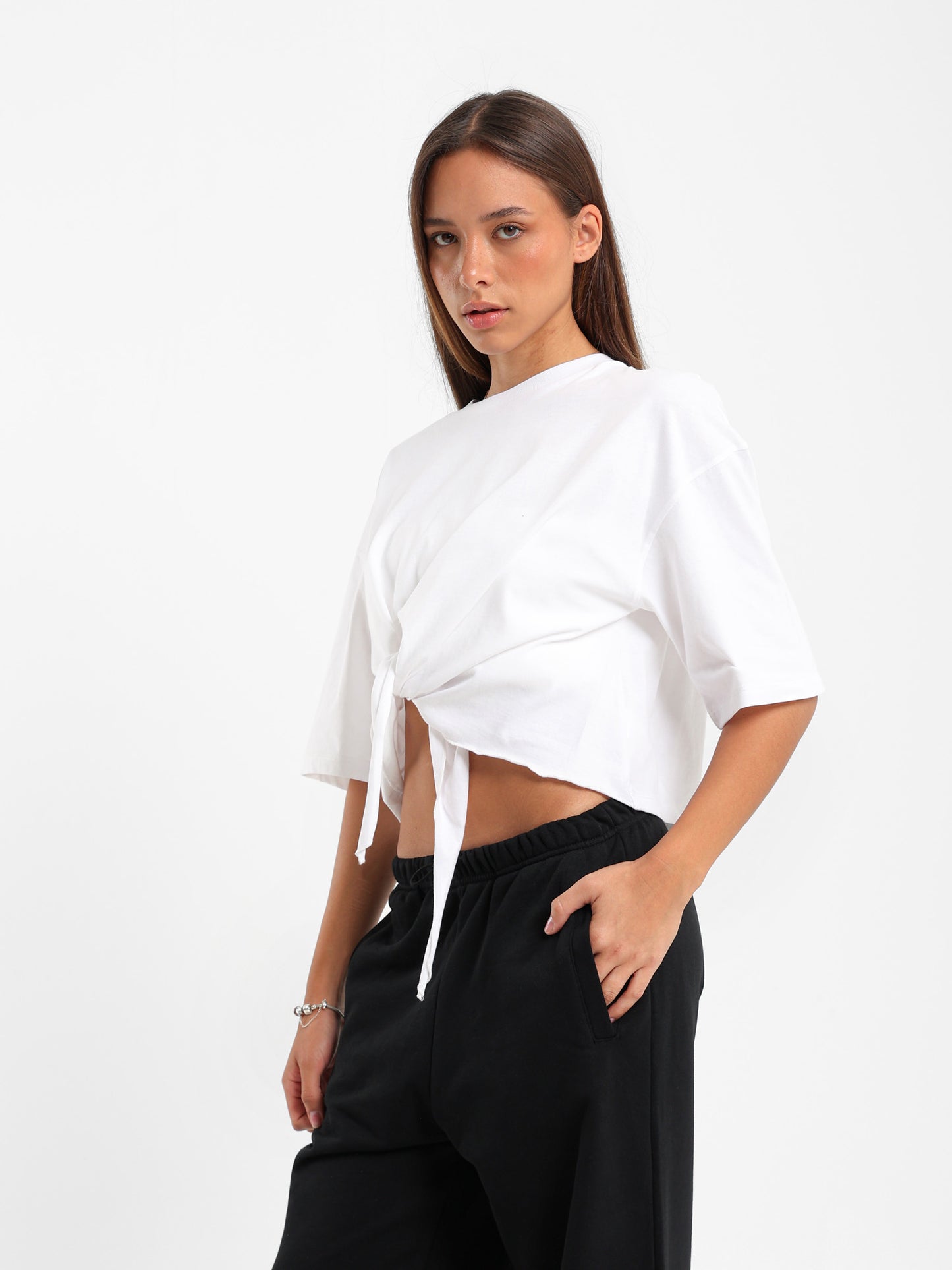 Short Sleeve Front Tie T-Shirt