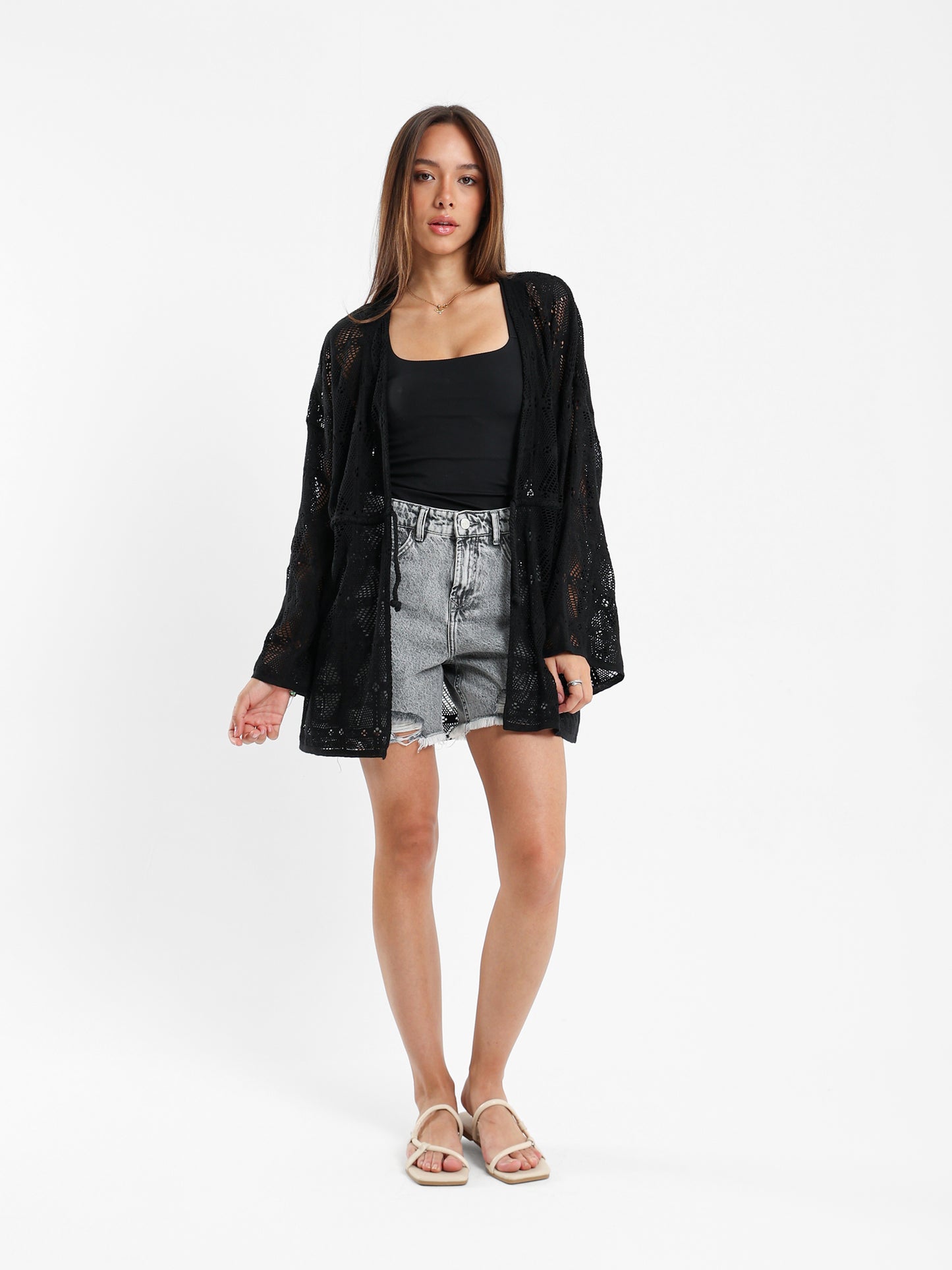Ripped Mini Denim Shorts