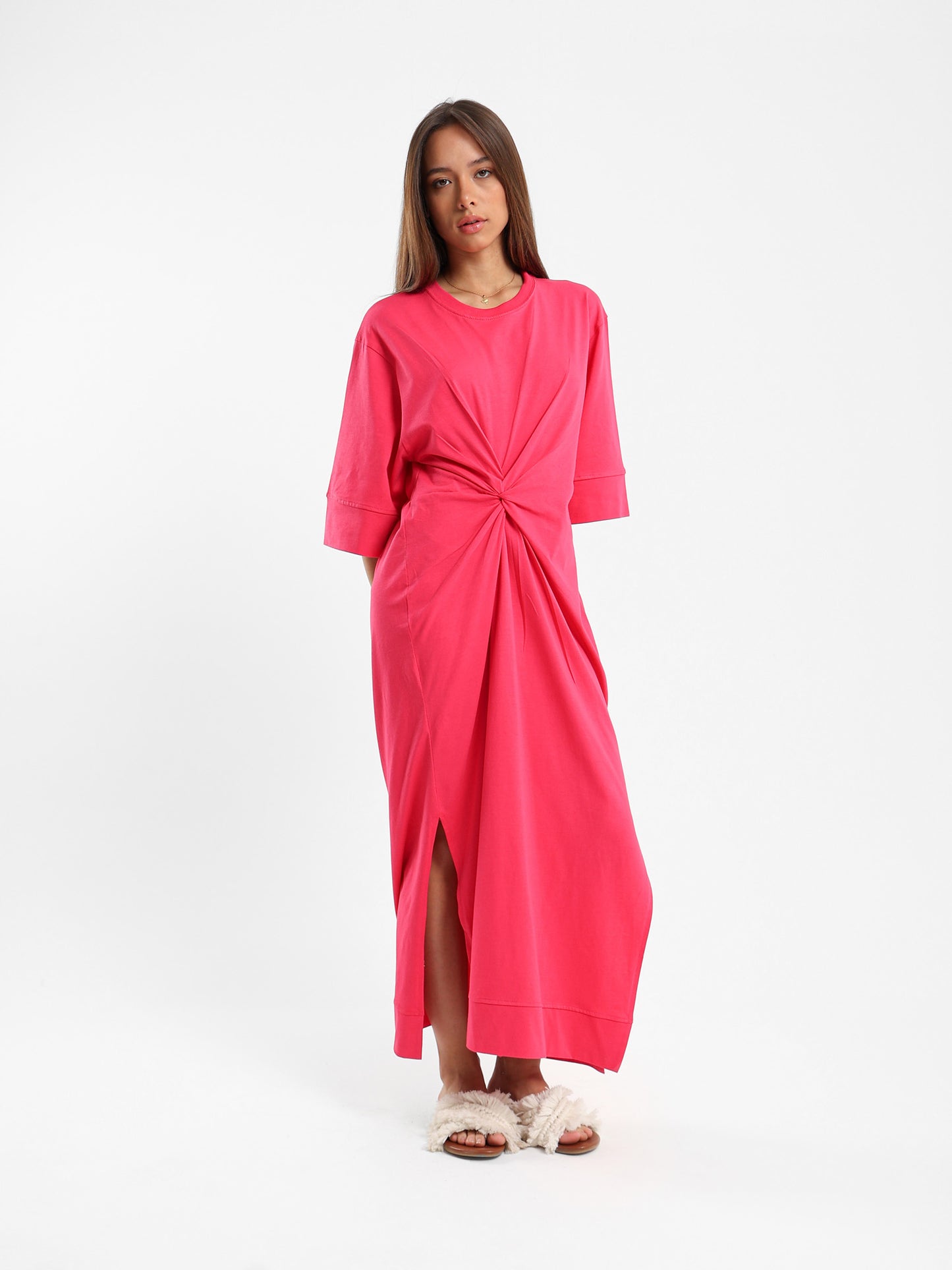 Front Knot T-Shirt Dress