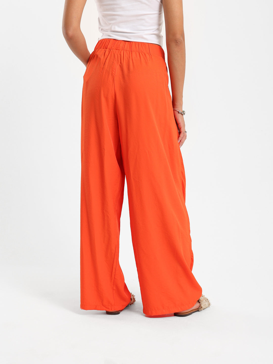 Front Overlap Wide-Leg Pants