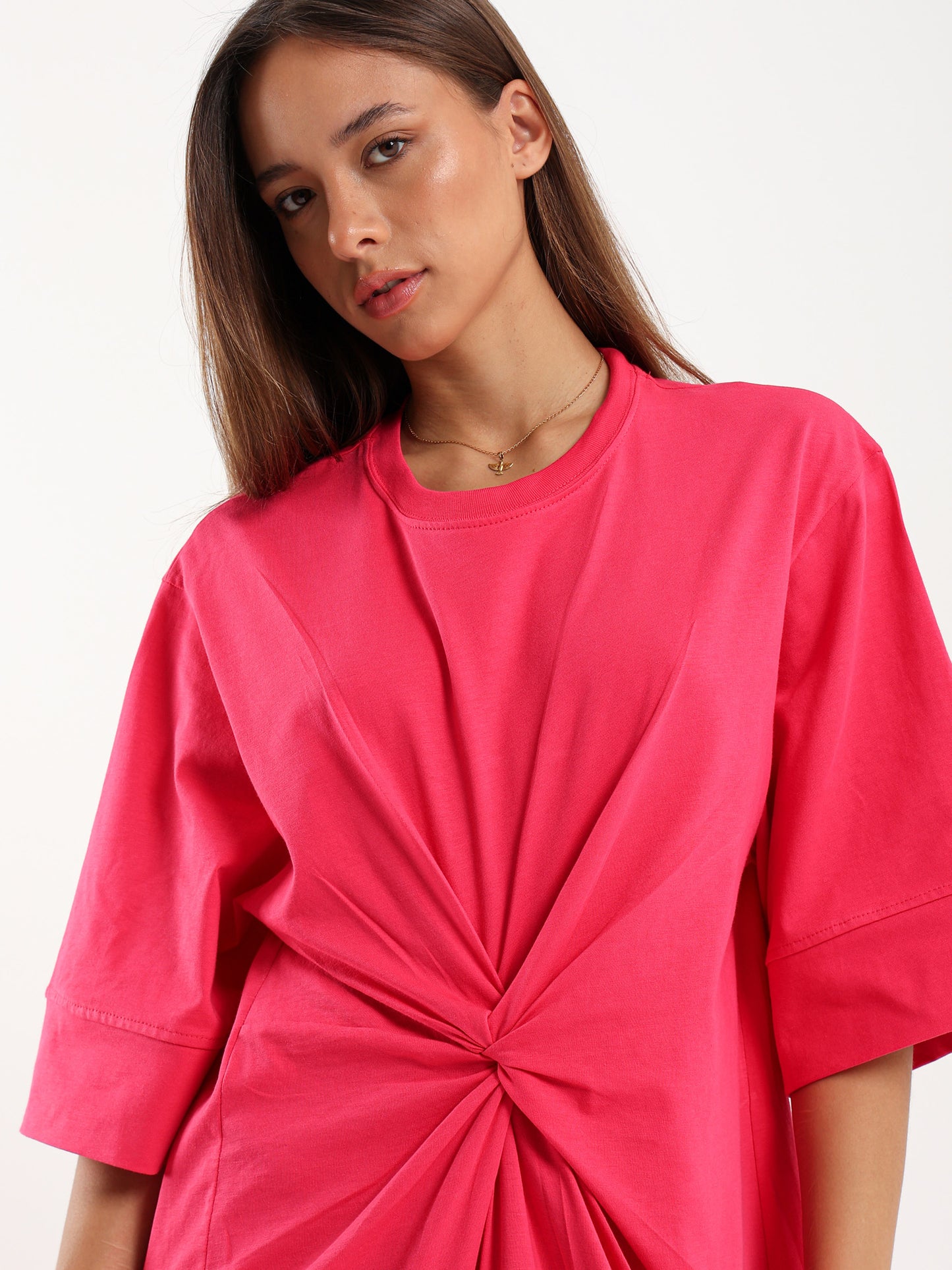 Front Knot T-Shirt Dress