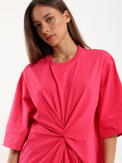 Front Knot T-Shirt Dress