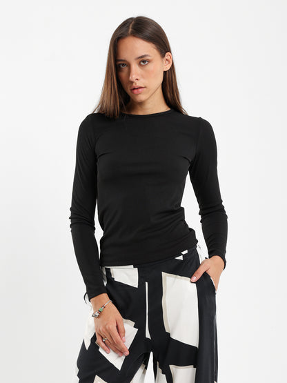 Ribbed Fitted T-Shirt