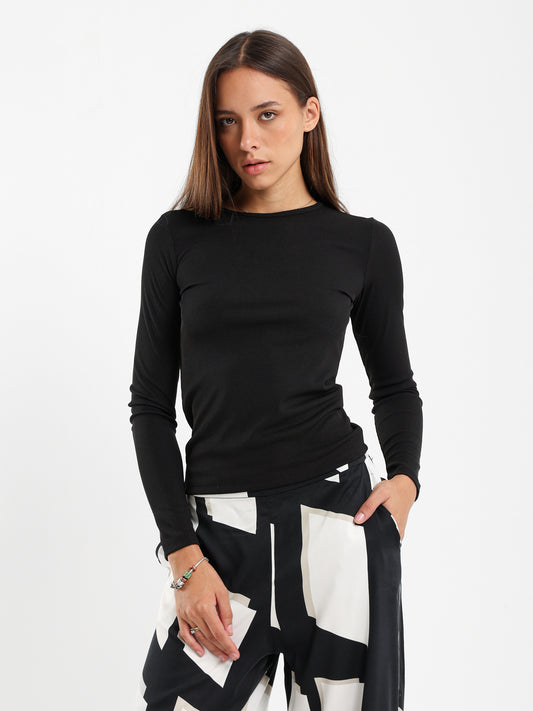 Ribbed Fitted T-Shirt