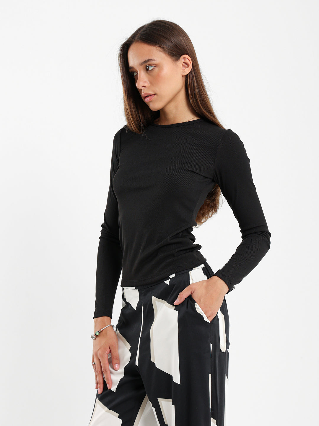 Ribbed Fitted T-Shirt