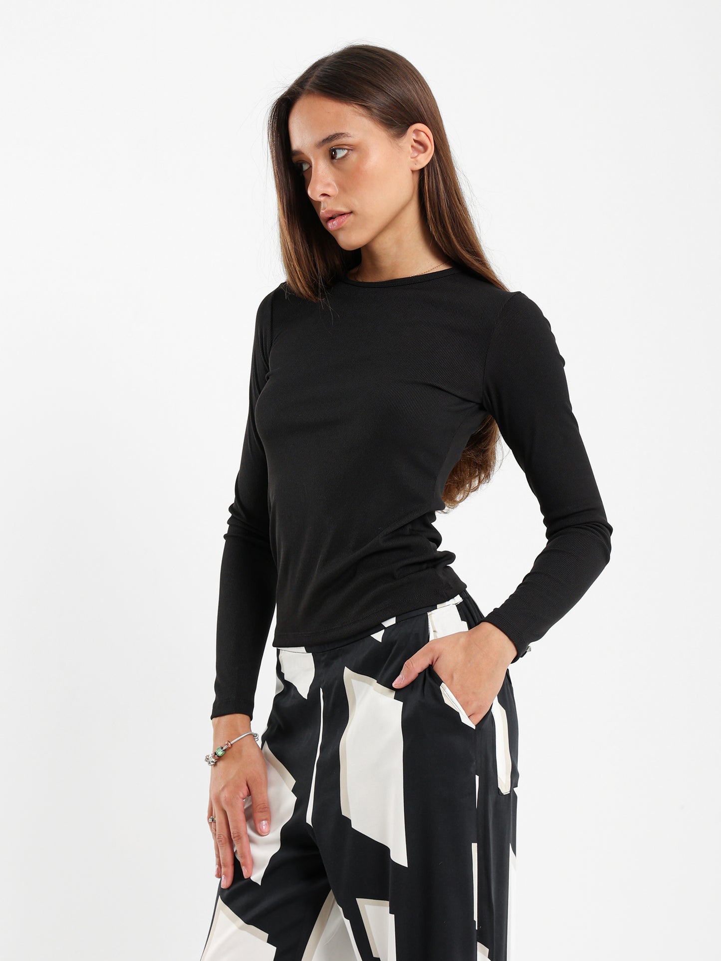 Ribbed Fitted T-Shirt