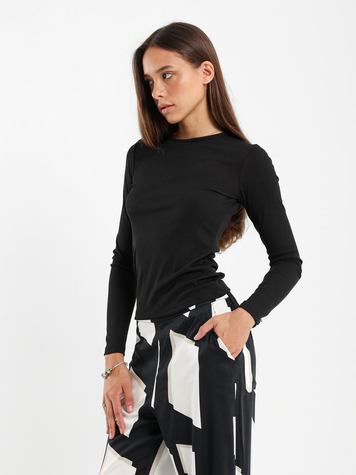 Ribbed Fitted T-Shirt
