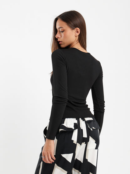 Ribbed Fitted T-Shirt