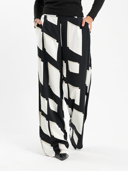 All-Over Print Wide-Leg Pants