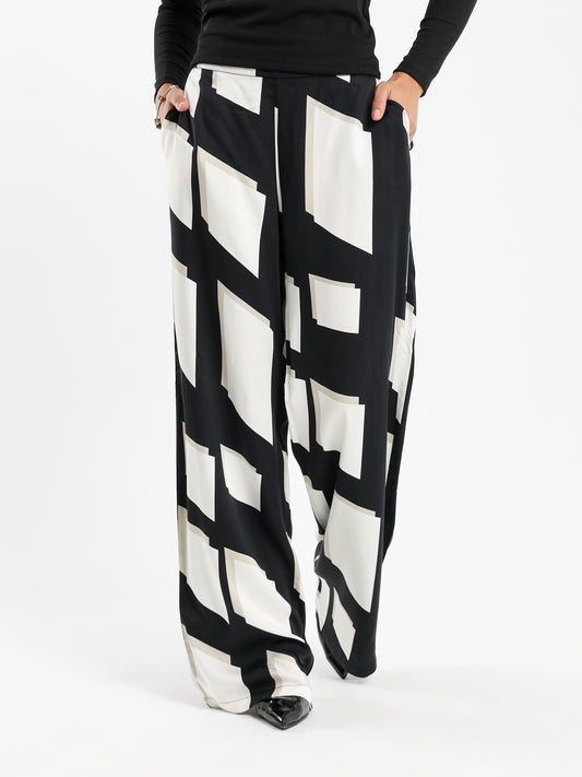 All-Over Print Wide-Leg Pants
