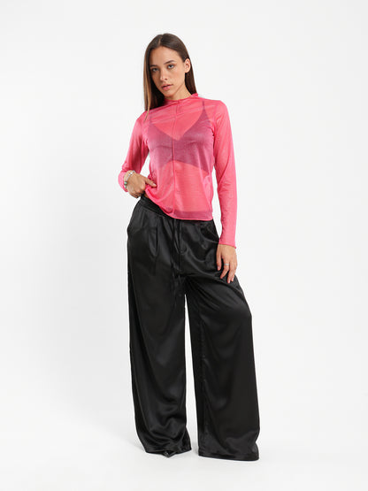Mesh Long-Sleeve Top