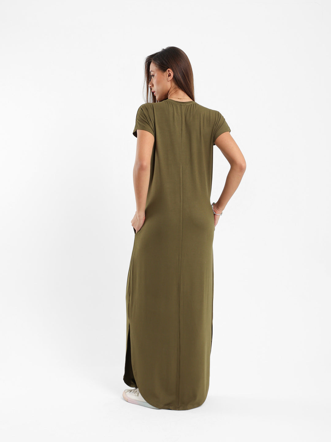 Slit-Side Maxi Dress with Pockets