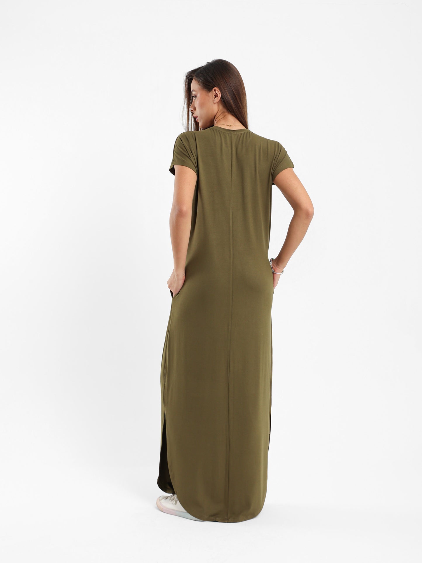 Slit-Side Maxi Dress with Pockets