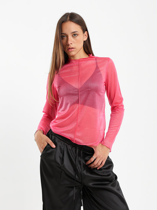 Mesh Long-Sleeve Top