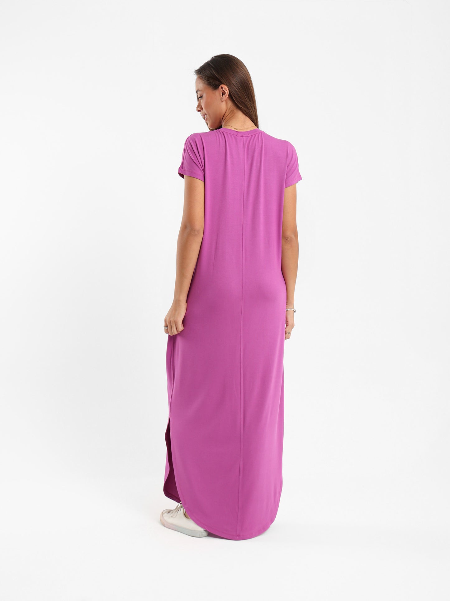 Slit-Side Maxi Dress with Pockets