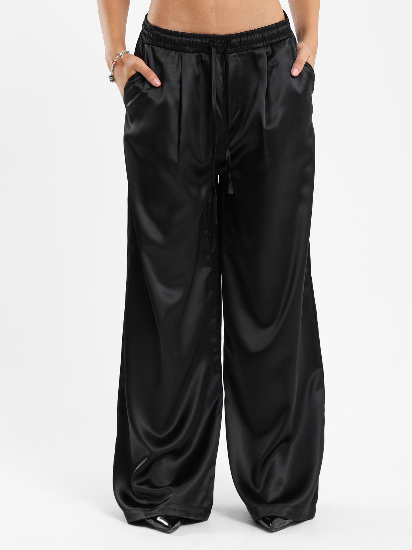 Satin Wide-Leg Pants