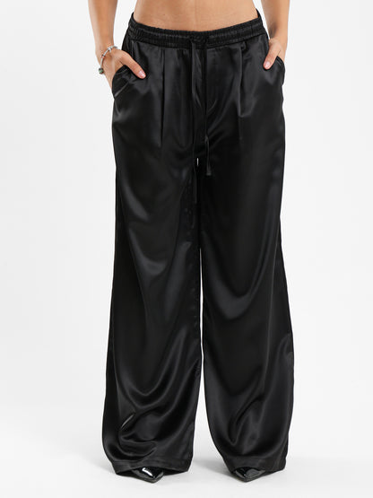 Satin Wide-Leg Pants
