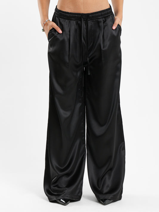 Satin Wide-Leg Pants