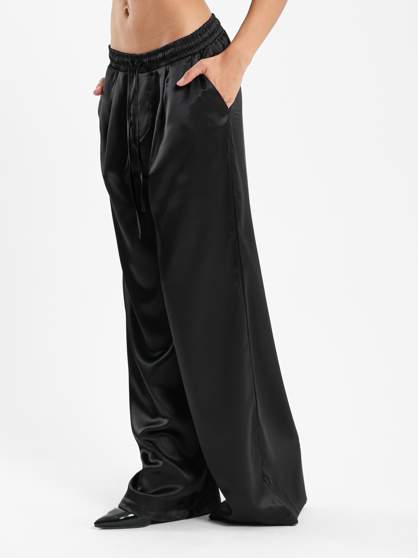 Satin Wide-Leg Pants