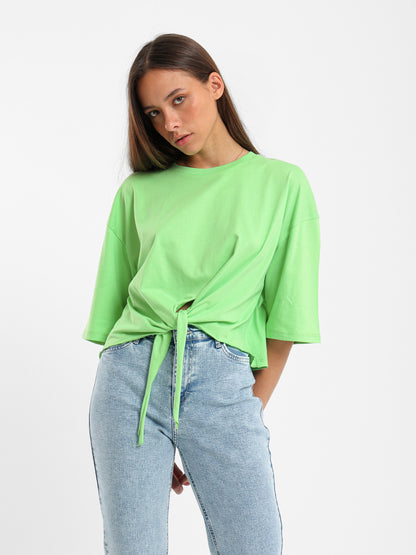 Short Sleeve Front Tie T-Shirt