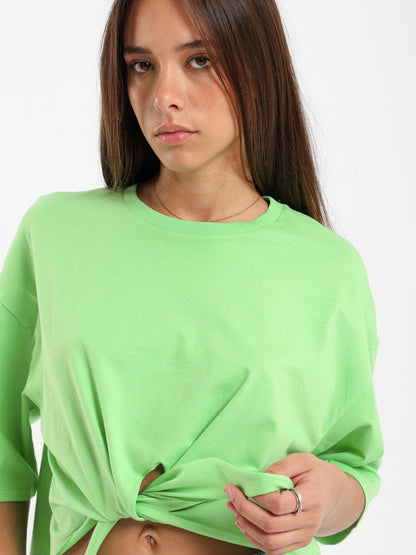 Short Sleeve Front Tie T-Shirt