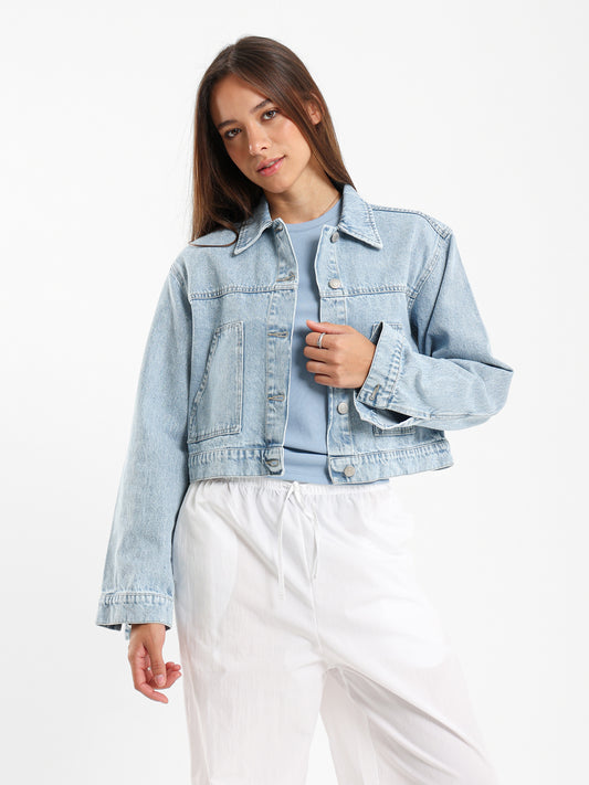 Cropped Carpenter Denim Jacket