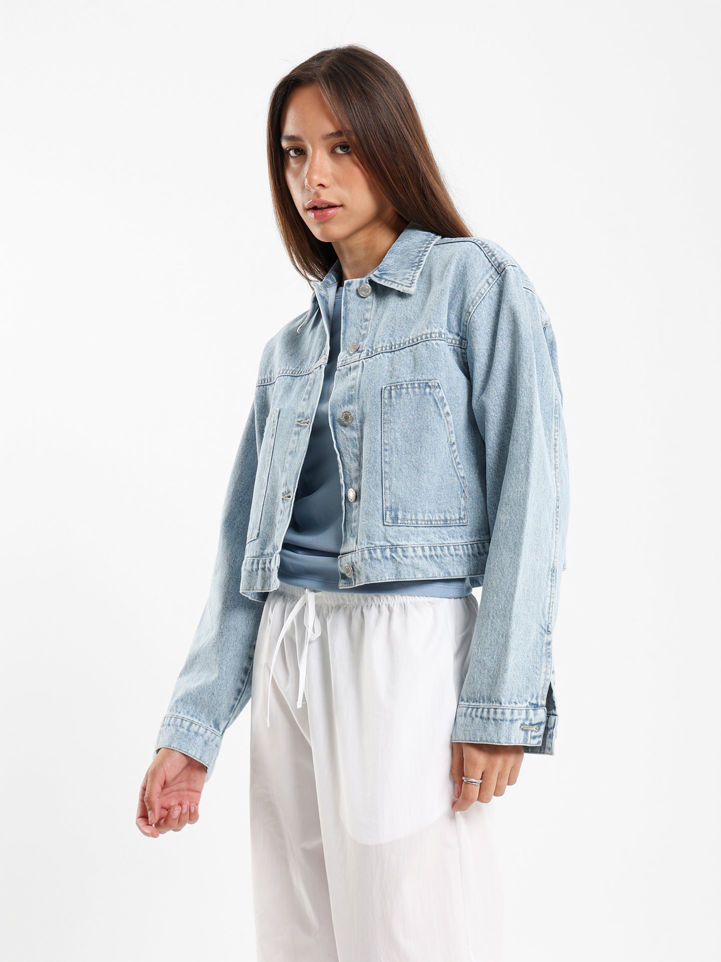Cropped Carpenter Denim Jacket