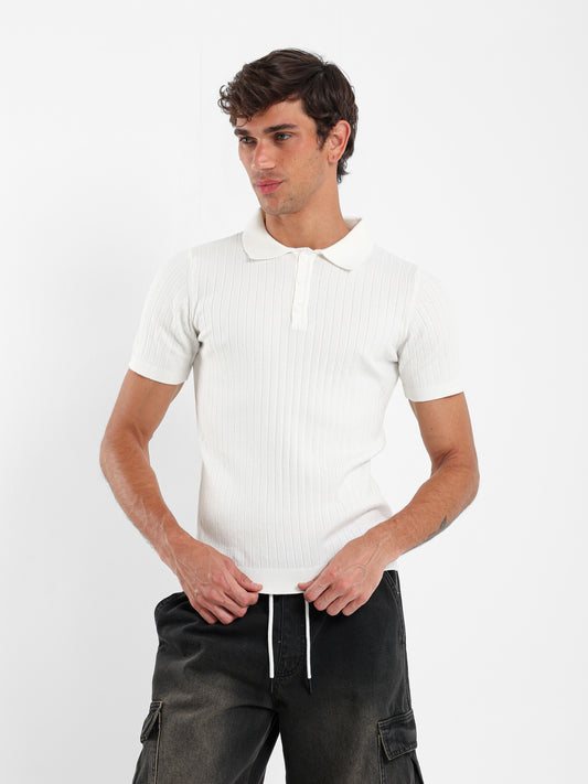 Ribbed Polo Shirt