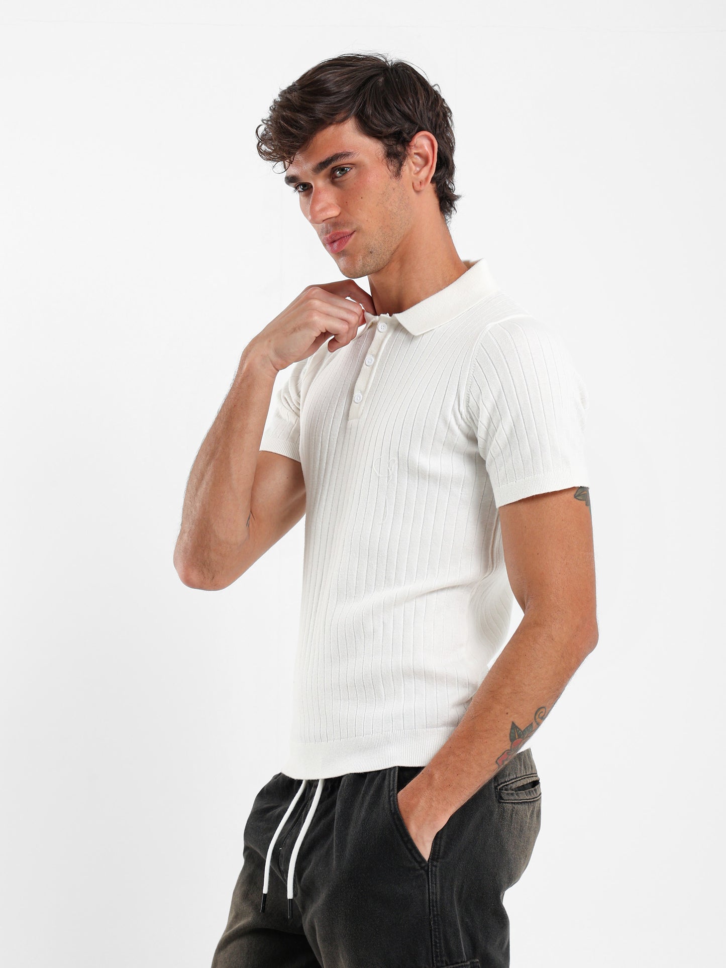 Ribbed Polo Shirt