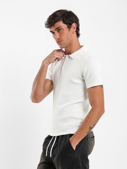 Ribbed Polo Shirt