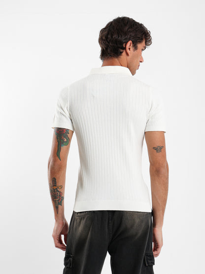 Ribbed Polo Shirt