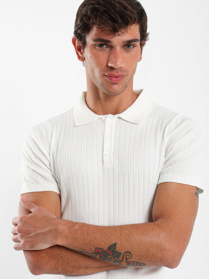 Ribbed Polo Shirt