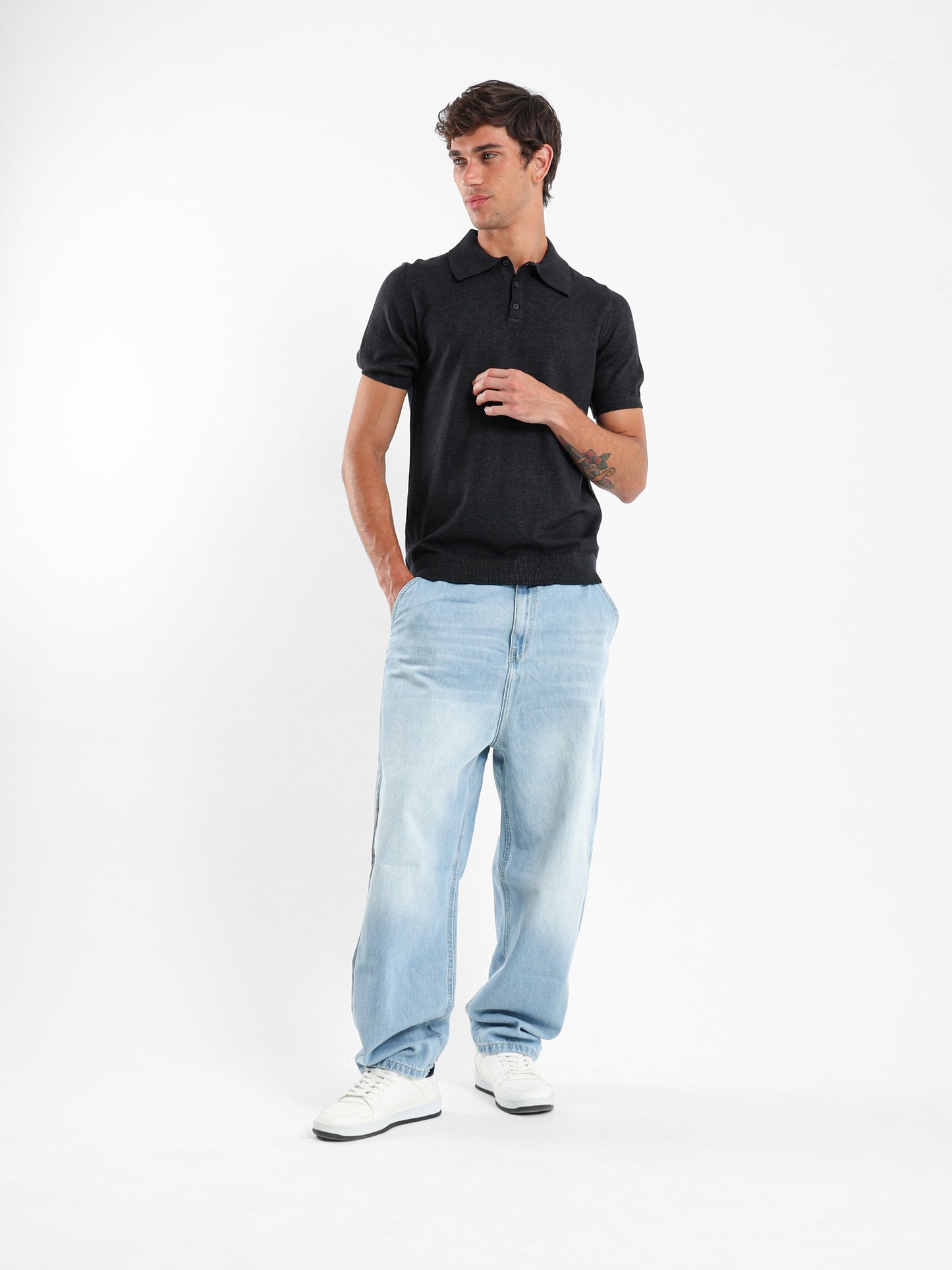 Muscle Fit Polo with Buttons