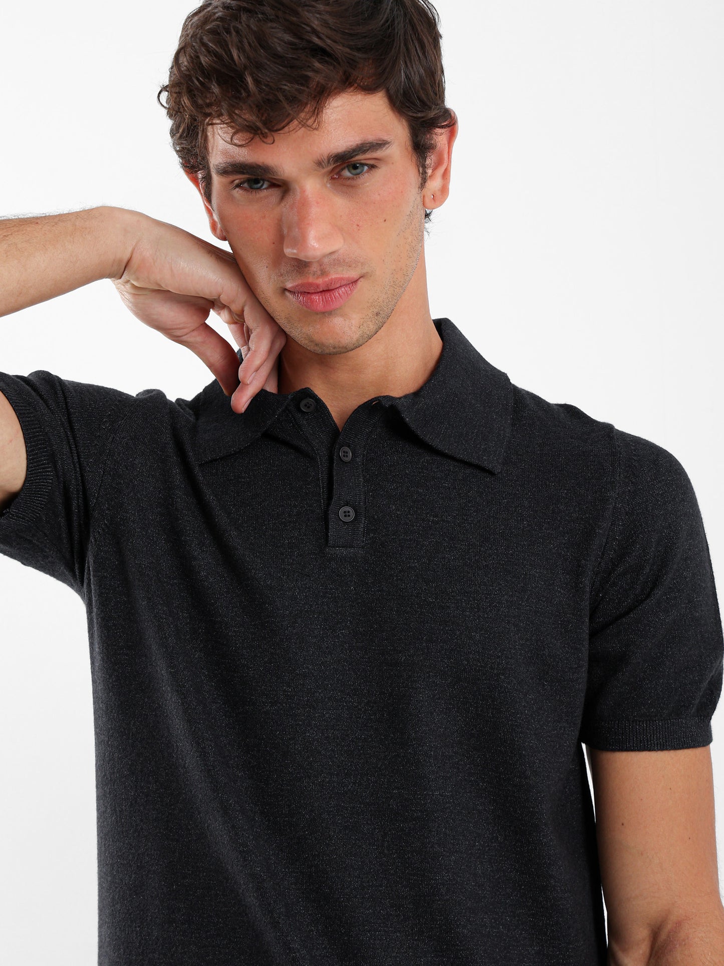 Muscle Fit Polo with Buttons
