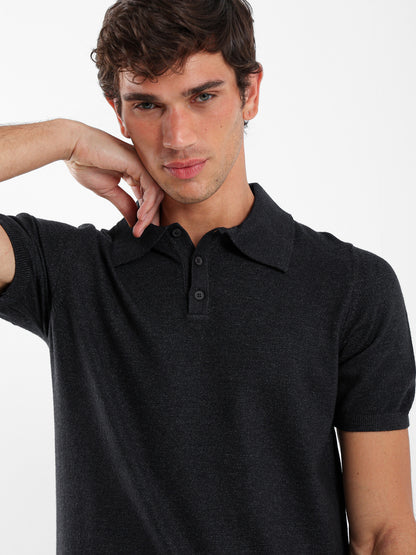 Muscle Fit Polo with Buttons