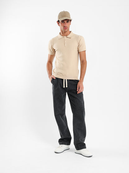 Ribbed Polo Shirt