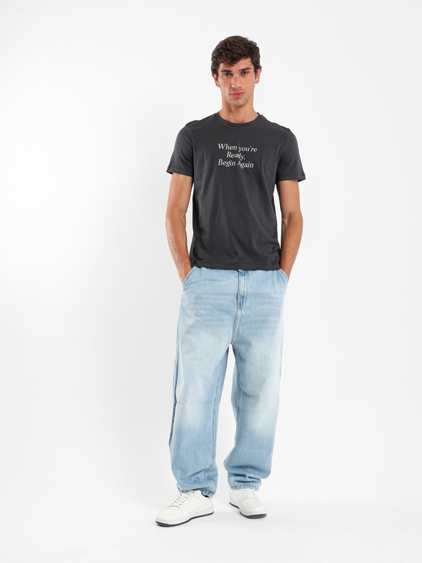 Front Text Print T-Shirt