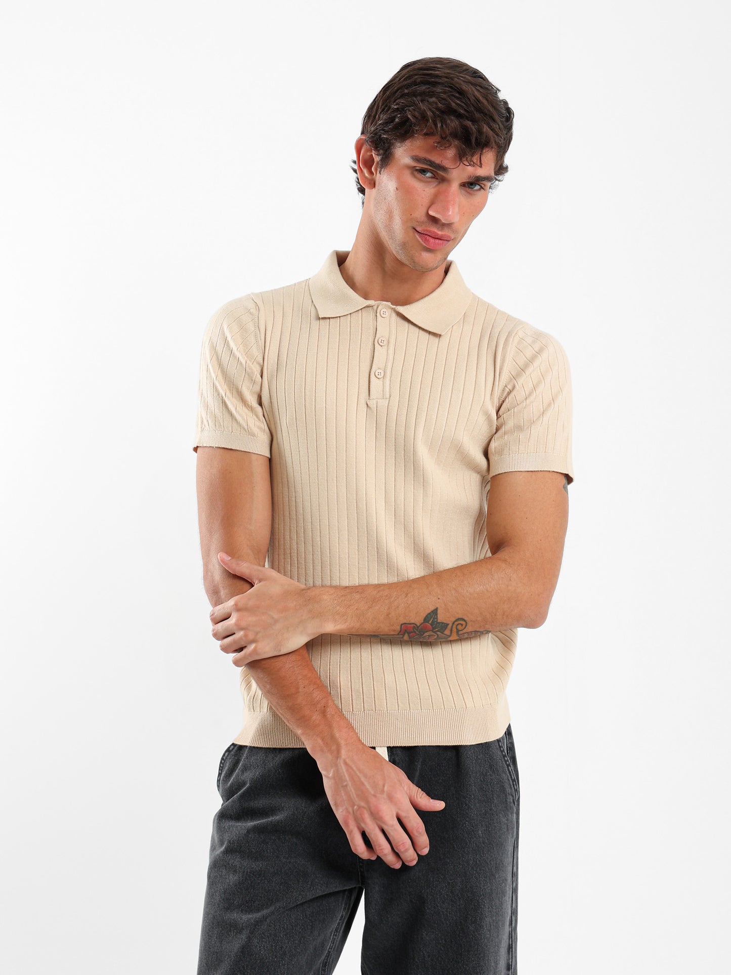 Ribbed Polo Shirt