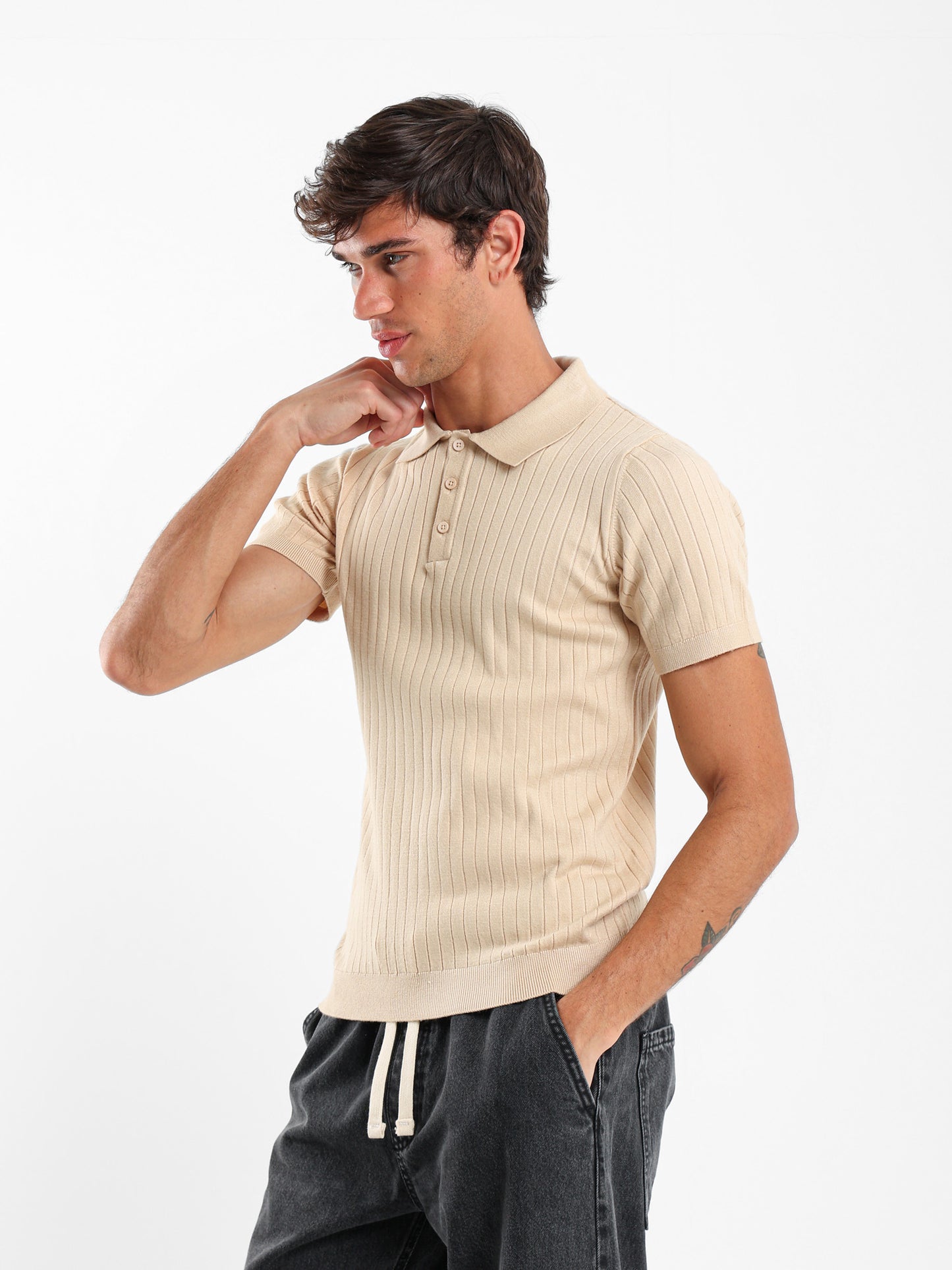 Ribbed Polo Shirt