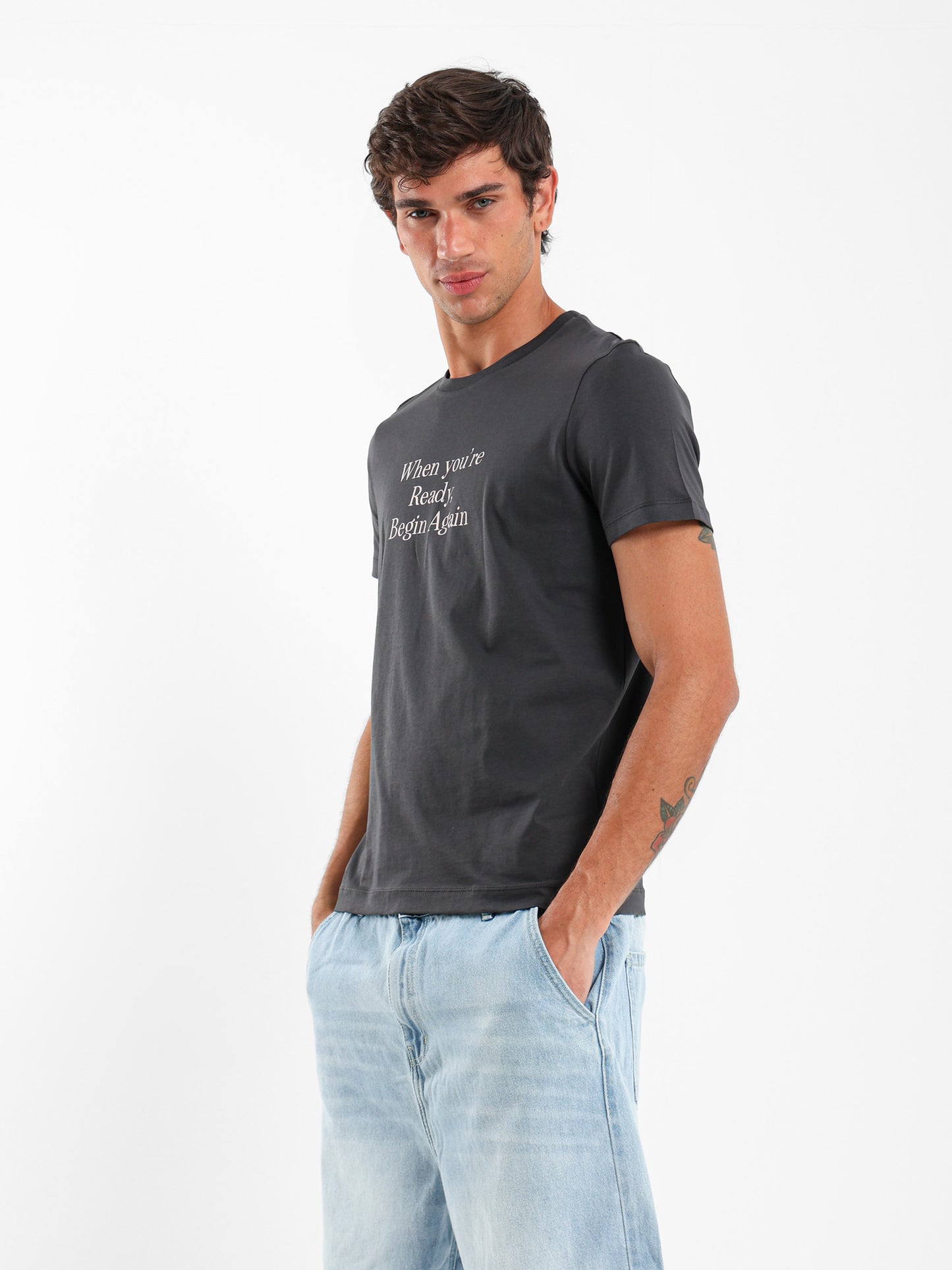 Front Text Print T-Shirt