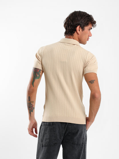 Ribbed Polo Shirt